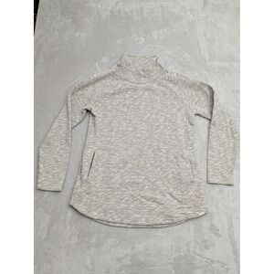 PrAna Sweater Womens XL Beige Mock Neck Pullover Long Sleeve Raglan Pockets